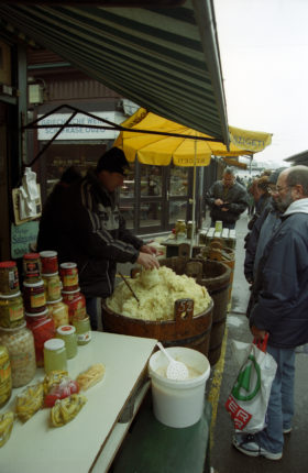 Sauerkraut is popular at the market