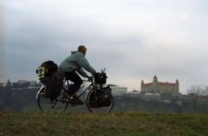 Entering Slovakia by bike