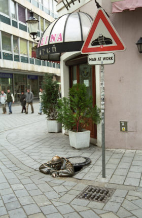Sign: man at work, Bratislava